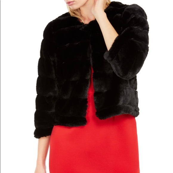 calvin klein white fur jacket